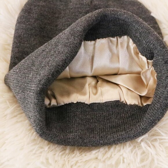 Satin Lined Anti Static Beanie Unisex Winter No Static Knitted Hat Ski Cap Cozy - Picture 8 of 16